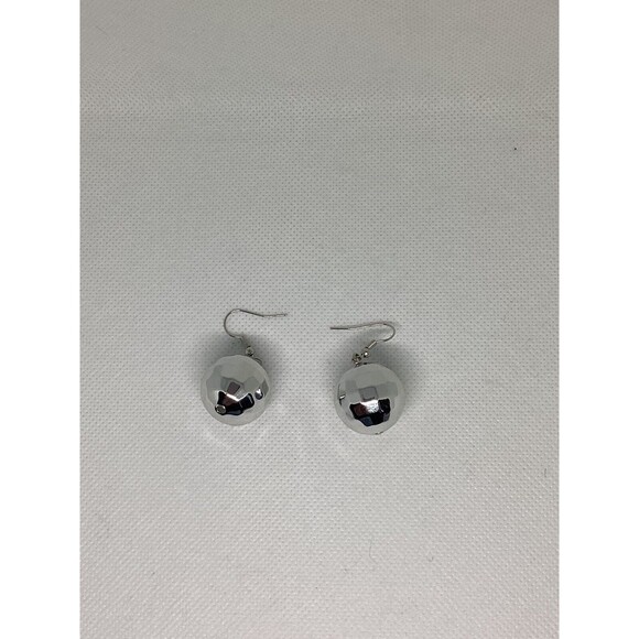 Mirrorball Disco Fishhook Dangling Earrings Sparkly Party Jewelry - Picture 1 of 4